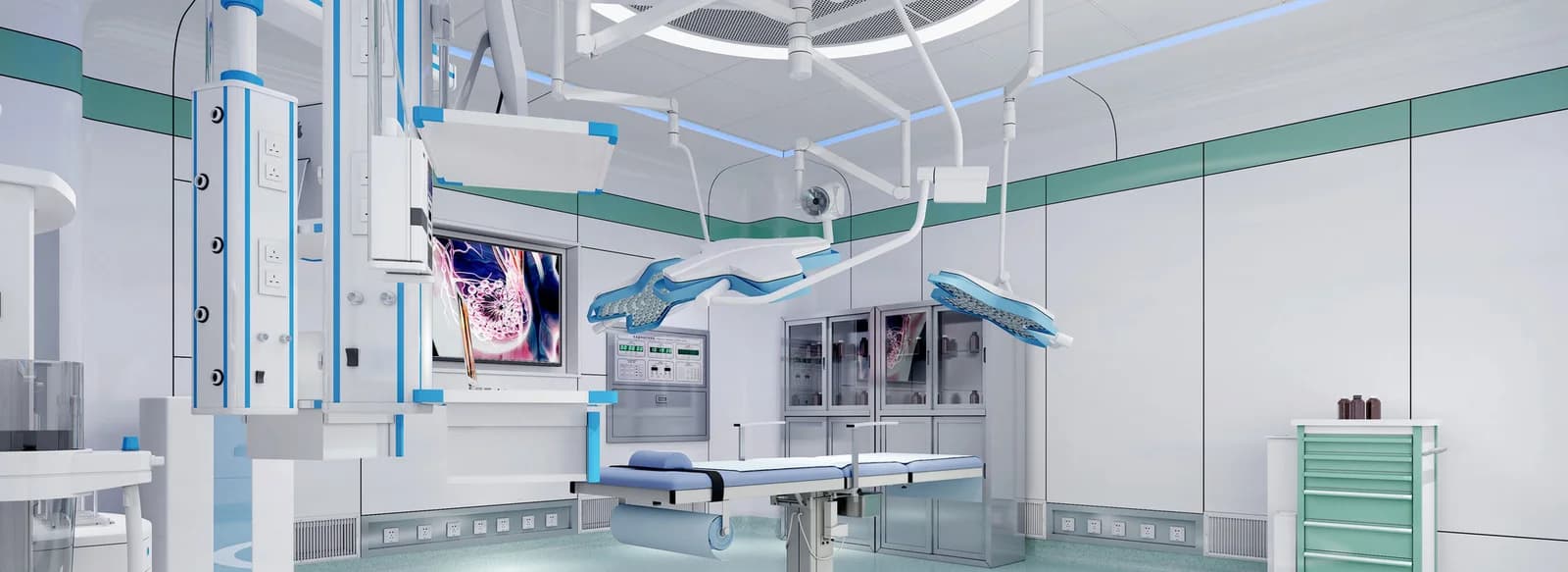 Operating room with surgical equipment